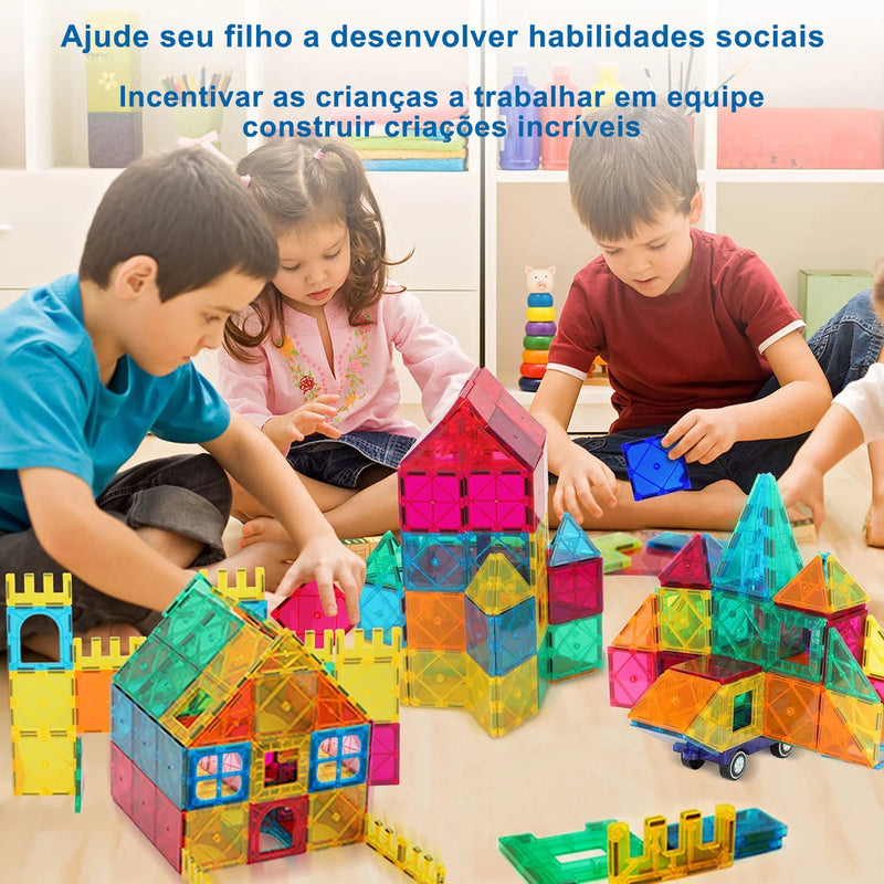 Blocos de Construção Magnéticos Montessori 🧱 🏠