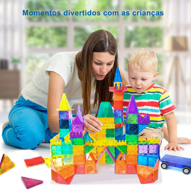 Blocos de Construção Magnéticos Montessori 🧱 🏠