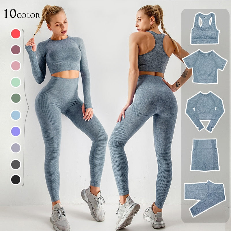 Conjunto Feminino Fitness Yoga - 5 peças - Shopping de Ideias March2021