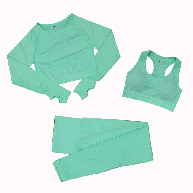 Conjunto Feminino Fitness Yoga - 3 peças - Shopping de Ideias March2021