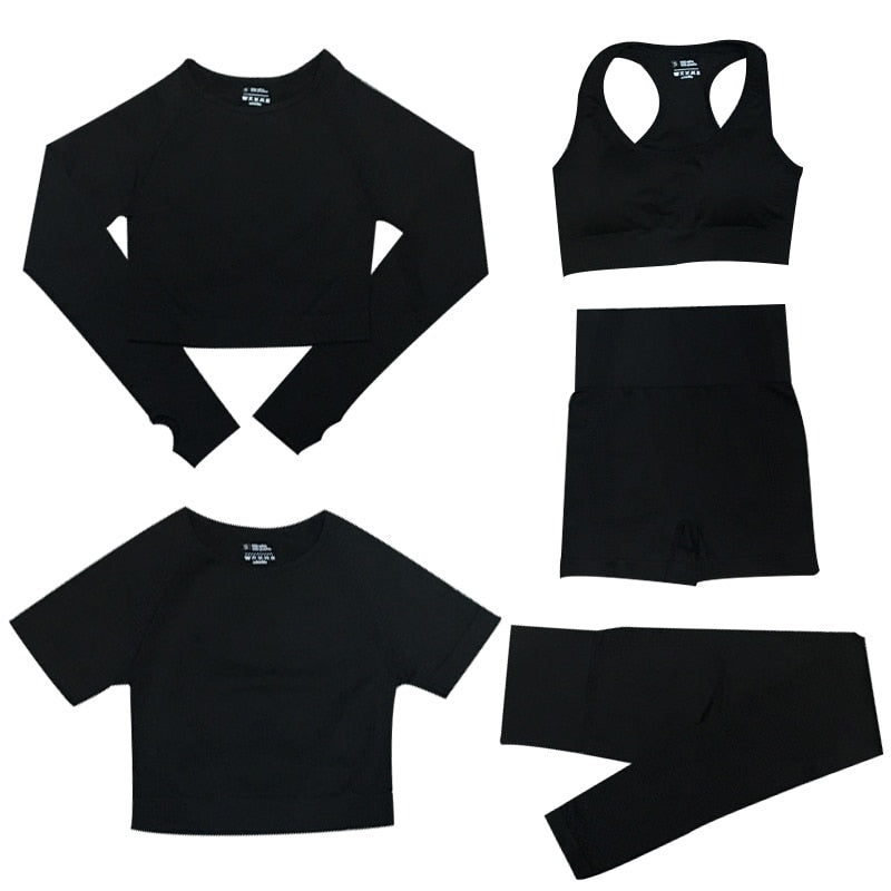 Conjunto Feminino Fitness Yoga - 5 peças - Shopping de Ideias March2021